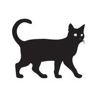 a piedi gatto silhouette vettore arte illustrazione