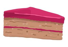 pezzo di gelatina torta. singolo scarabocchio di dolce cibo, dolce. mano disegnato vettore illustrazione nel piatto stile. cartone animato clipart isolato su bianca sfondo.