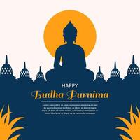 contento budha purnima illustrazione vettore