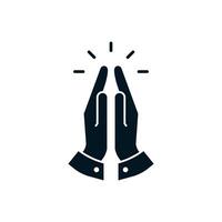 preghiere mani piatto simbolo icona. isolato vettore illustrazione