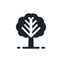parco e giardino alberi, natura, foresta concetto. semplice albero arredamento silhouette icona. vettore