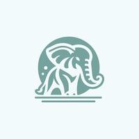 elefante semplice logo monocromatico vettore