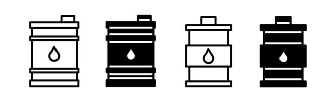 silhouette di olio barile icona illustrazione su bianca sfondo. olio barile icona impostato per attività commerciale. azione vettore. vettore