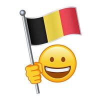 emoji con Belgio bandiera grande dimensione di giallo emoji Sorridi vettore