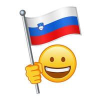 emoji con slovenia bandiera grande dimensione di giallo emoji Sorridi vettore