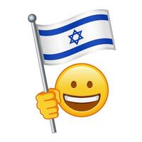 emoji con Israele bandiera grande dimensione di giallo emoji Sorridi vettore
