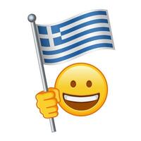 emoji con Grecia bandiera grande dimensione di giallo emoji Sorridi vettore