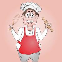 personaggio dei cartoni animati chef vettore