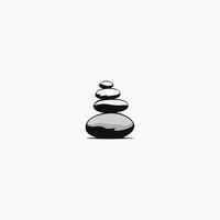 ai generato zen pietra vettore emblema illustrazione impilati pietra equilibratura logo design