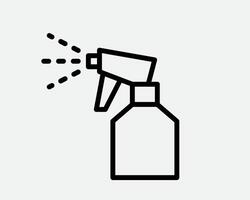 pulito icona di fluido spray nel pulizia bottiglia aerosol. cartello attrezzo per acqua gas ugello, disinfezione, igiene schizzi. vettore