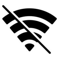 no Wi-Fi glifo icona vettore