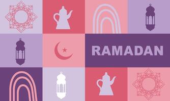 Ramadan kareem. islamico saluto carta modello con Ramadan per sfondo design vettore
