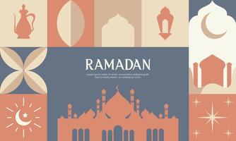 Ramadan kareem. islamico saluto carta modello con Ramadan per sfondo design vettore