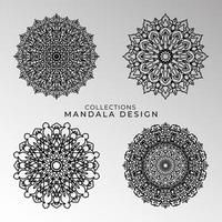 collezioni motivo circolare a forma di mandala per henné, mehndi, tatuaggi, decorazioni. decorazione decorativa in stile etnico orientale. pagina del libro da colorare. vettore