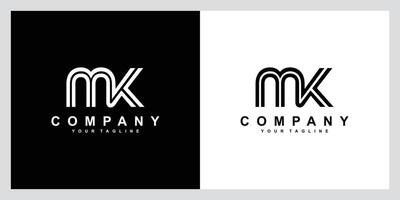 mk o km lettera logo design modello vettore
