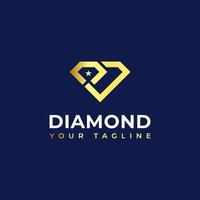 diamante squillare logo concetto - diamante sagomato squillare gioielleria logo trasformazione design. vettore