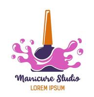 manicure studio, cura per unghie logotipo vettore