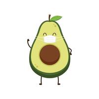 avocado personaggio design. avocado su bianca sfondo. vettore