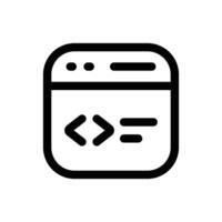 codifica icona nel di moda schema stile isolato su bianca sfondo. codifica silhouette simbolo per il tuo sito web disegno, logo, app, ui. vettore illustrazione, eps10.