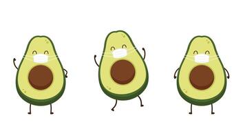 avocado personaggio design. avocado su bianca sfondo. vettore