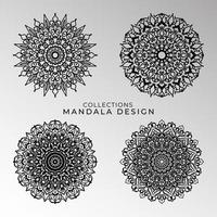 collezioni motivo circolare a forma di mandala per henné, mehndi, tatuaggi, decorazioni. decorazione decorativa in stile etnico orientale. pagina del libro da colorare. vettore