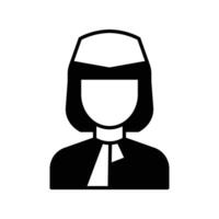 hostess icona. nero riempire icona vettore