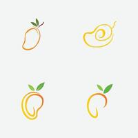 collezione di Mango frutta loghi e simboli Perfetto per affari, fresco frutta negozio marchio, ecc isolato su grigio sfondo vettore