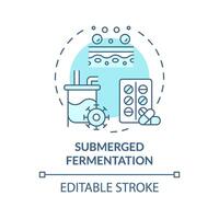 sommerso fermentazione morbido blu concetto icona. farmaceutico industria produzione. biotecnologico coltivazione. il giro forma linea illustrazione. astratto idea. grafico design. facile per uso nel articolo vettore