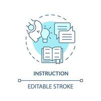 istruzione morbido blu concetto icona. chiave elemento di richiesta. chiaro comando per chatbot. umano e lm interazione. il giro forma linea illustrazione. astratto idea. grafico design. facile per uso nel articolo vettore