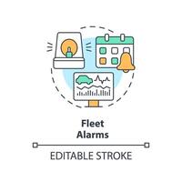 flotta allarmi Multi colore concetto icona. sicurezza consapevolezza, cliente servizio. auto monitoraggio. il giro forma linea illustrazione. astratto idea. grafico design. facile per uso nel infografica, presentazione vettore