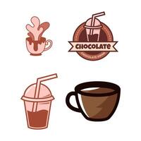 impostato di cioccolato bevanda logo icona concetto illustrazione vettore