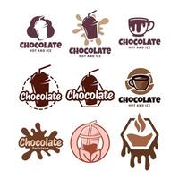 impostato di cioccolato bevanda logo icona concetto illustrazione vettore