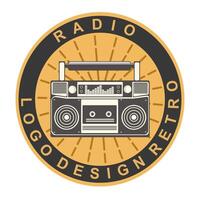 retrò Radio logo design può essere Usato per siti web, icone o per gruppo e azienda esigenze isolato su bianca vettore