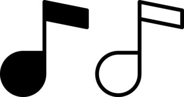 musica Nota icona, cartello, o simbolo nel glifo e linea stile isolato su trasparente sfondo. vettore illustrazione