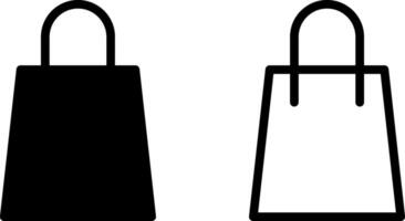 shopping Borsa icona, cartello, o simbolo nel glifo e linea stile isolato su trasparente sfondo. vettore illustrazione