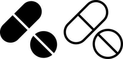 medicina pillole icona, cartello, o simbolo nel glifo e linea stile isolato su trasparente sfondo. vettore illustrazione