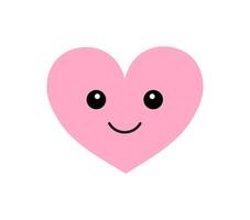 vettore piatto cartone animato kawaii rosa cuore con viso
