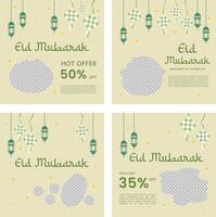 eid mubarak impostato di bandiera modello vettore