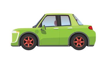 cartone animato vettore o illustrazione di trasporto elettrico veicoli mini berlina auto verde colore. può vedere dentro no guida. isolato su bianca sfondo.