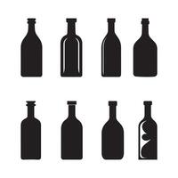 bottiglia icona impostato al di sopra di bianca sfondo, silhouette stile concetto. vettore illustrazione