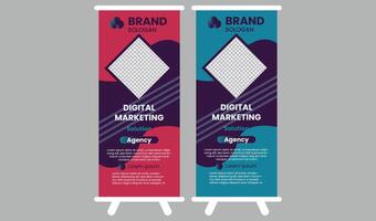 banner roll up di marketing digitale vettore