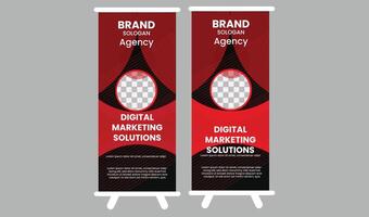 banner roll up di marketing digitale vettore