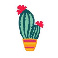 cactus con fiore pianta domestica isolare vettore