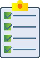 lista di controllo piatto pendenza icona vettore