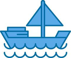 dinghy pieno blu icona vettore