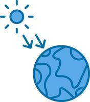 solare radiazione pieno blu icona vettore