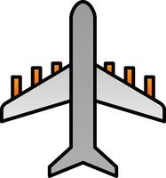 aereo linea pieno pendenza icona vettore