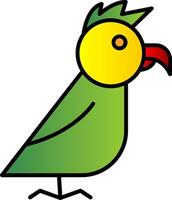 pappagallo linea pieno pendenza icona vettore