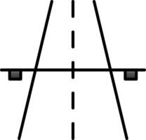 autostrada linea pieno pendenza icona vettore