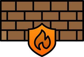 firewall linea pieno pendenza icona vettore